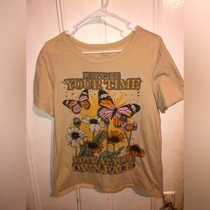 Zoe + Liv Large Teen Graphic Tee Light Yellow/Orange